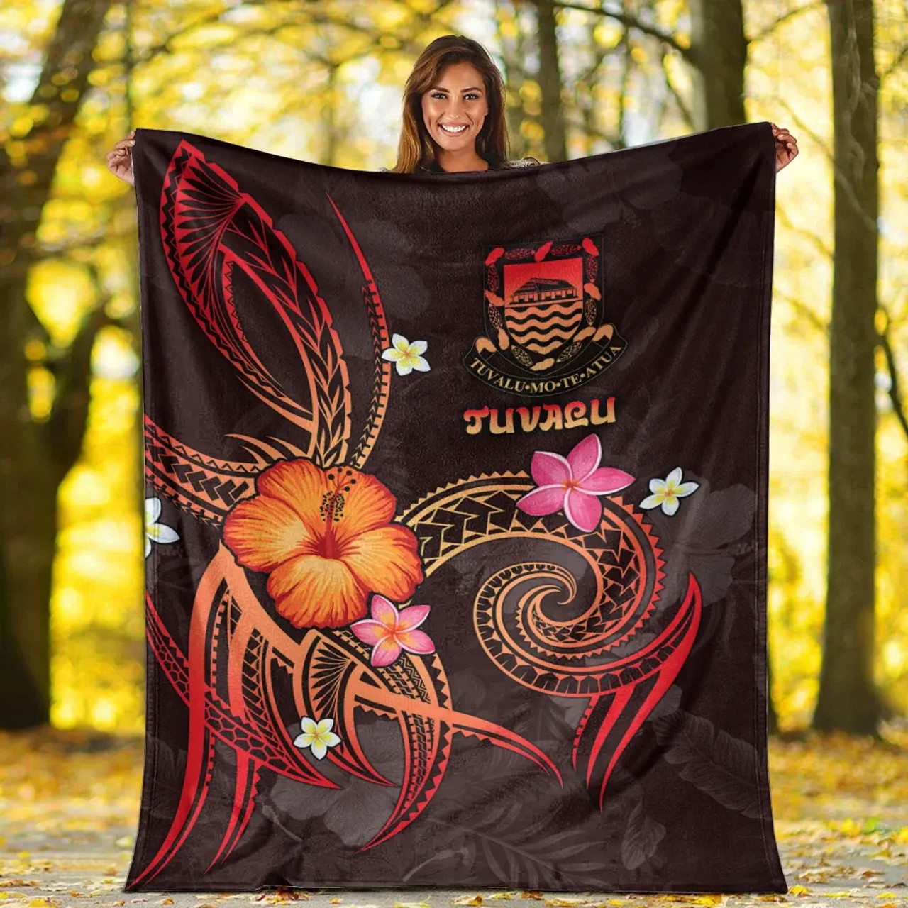 Tuvalu Polynesian Premium Blanket - Legend of Tuvalu (Red) 5