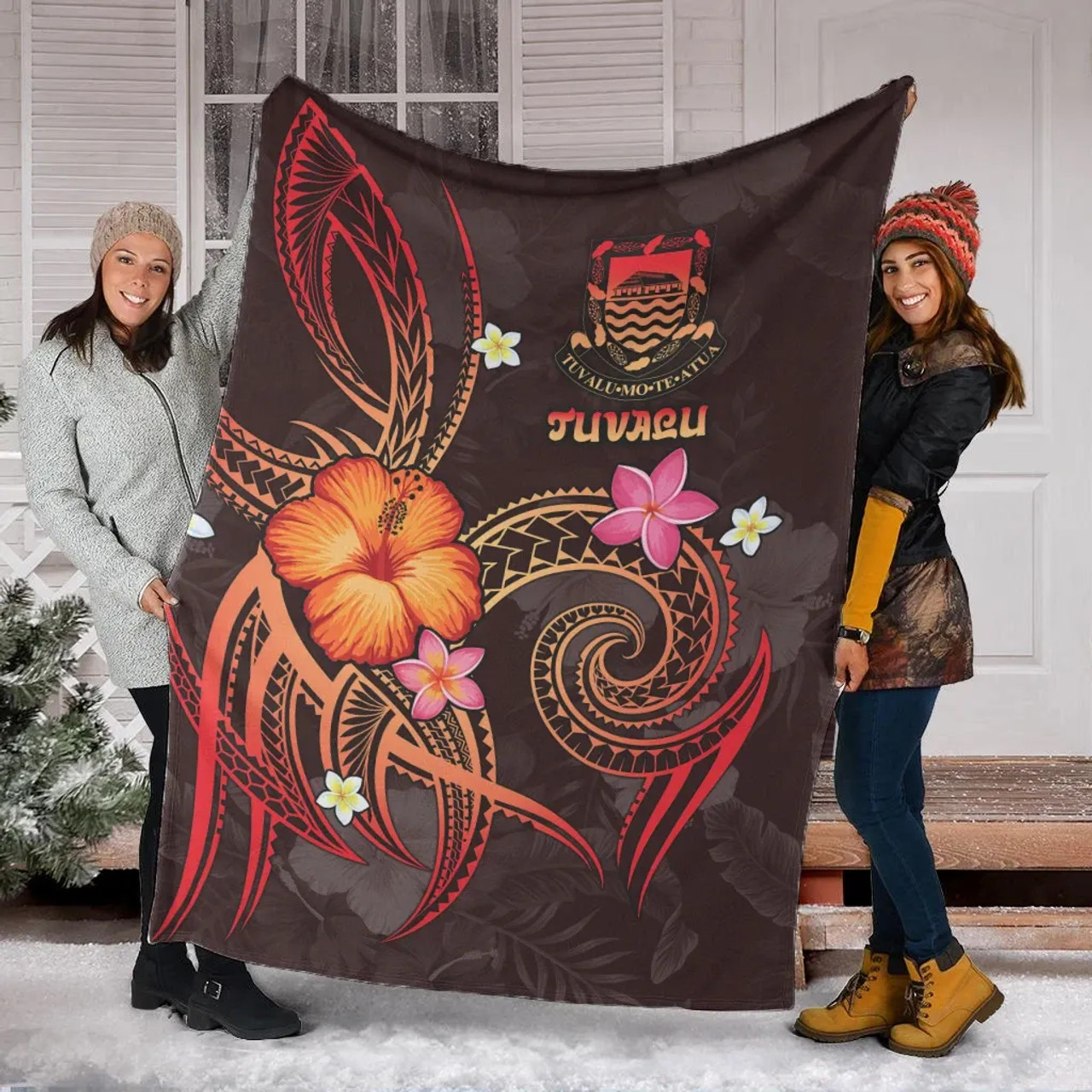 Tuvalu Polynesian Premium Blanket - Legend of Tuvalu (Red) 6