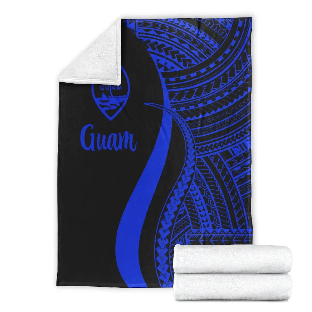 Guam Premium Blanket - Blue Polynesian Tentacle Tribal Pattern 7