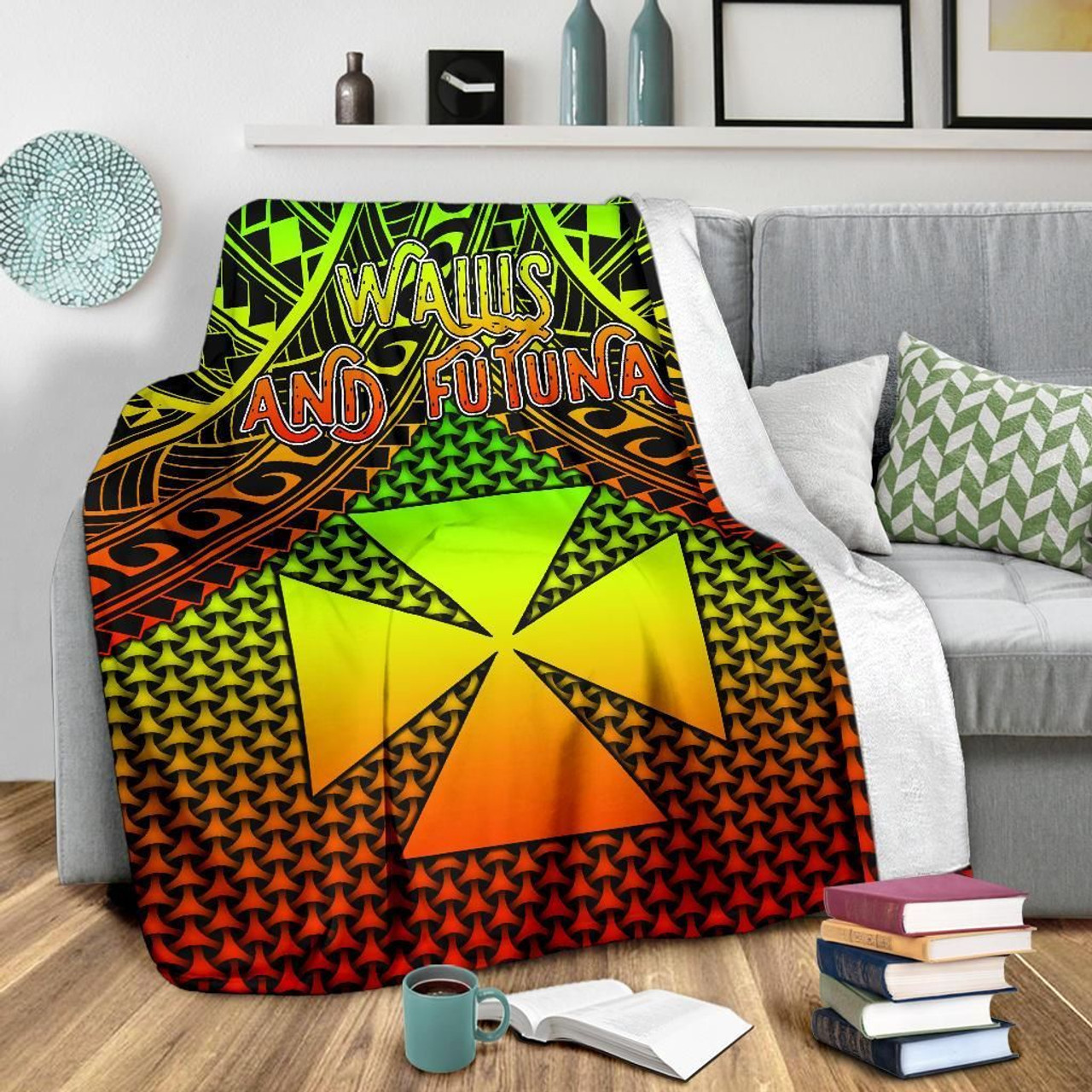 Polynesian Wallis and Futuna Premium Blanket - Reggae Vintage Polynesian Patterns 3