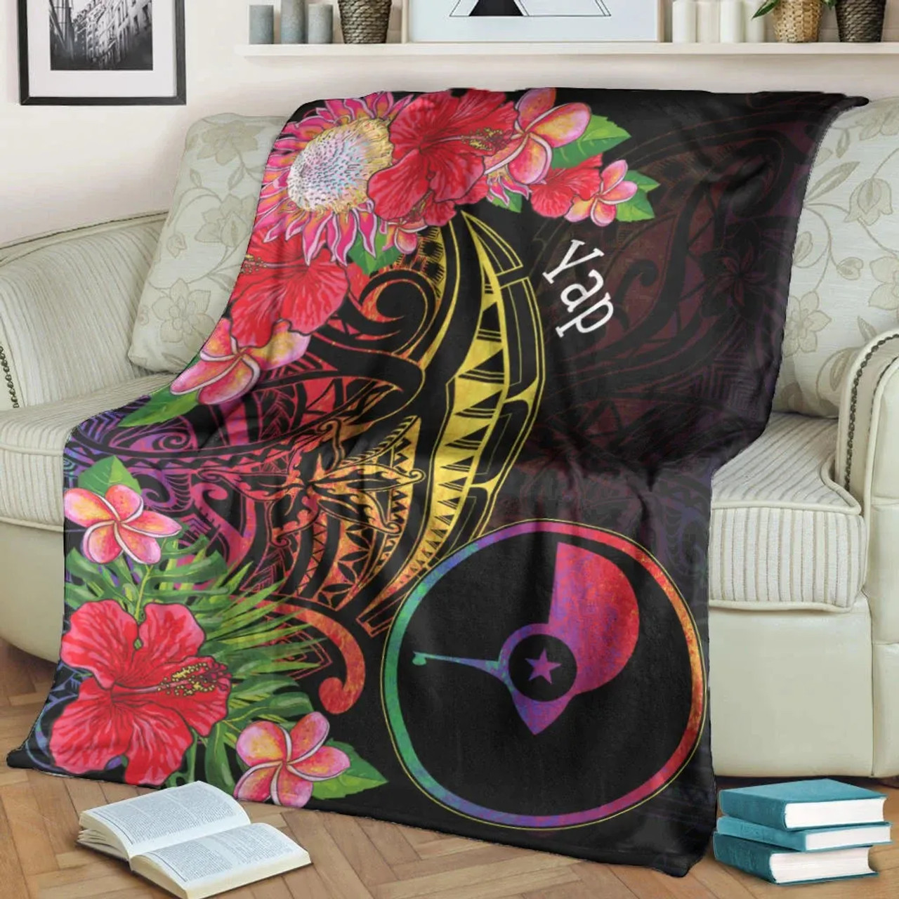 Yap State Premium Blanket - Tropical Hippie Style 2