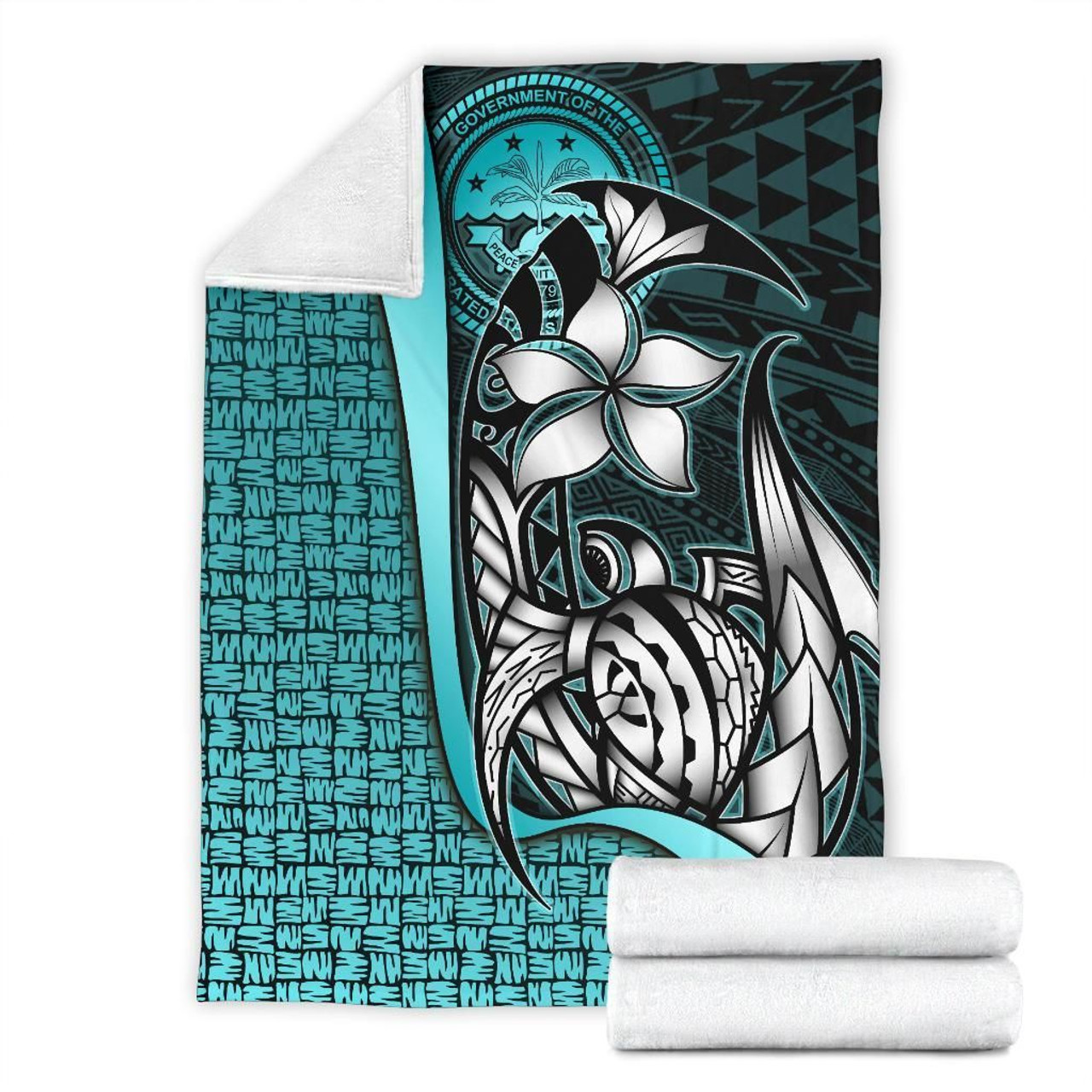 Federated States of Micronesia Premium Blanket Turquoise - Turtle With Hook 7