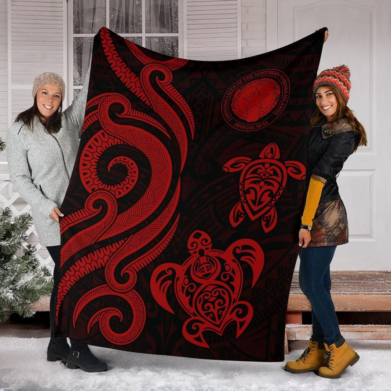 Northern Mariana Premium Blanket - Tentacle Turtle Red 6