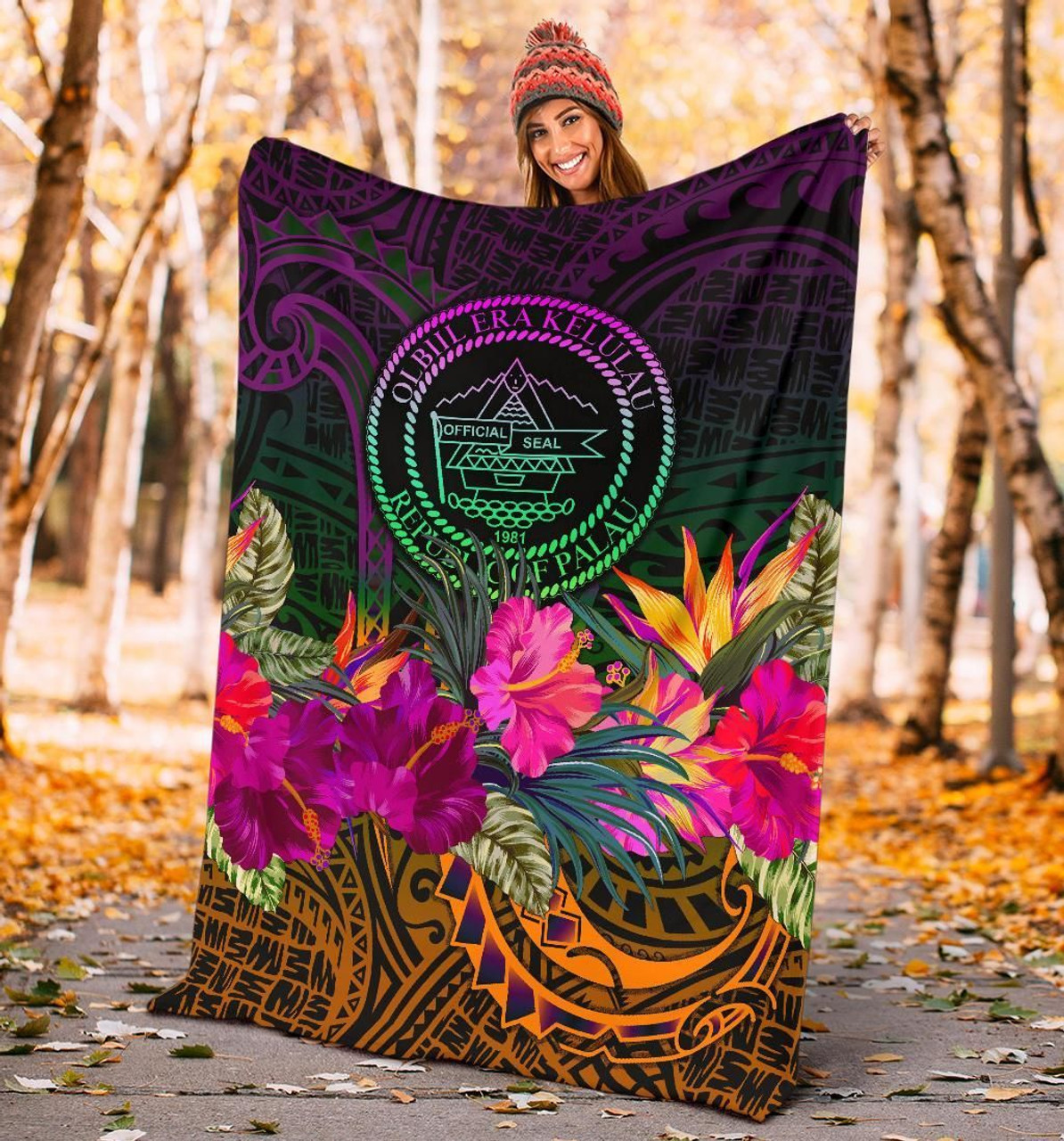 Palau Premium Blanket - Summer Hibiscus 4
