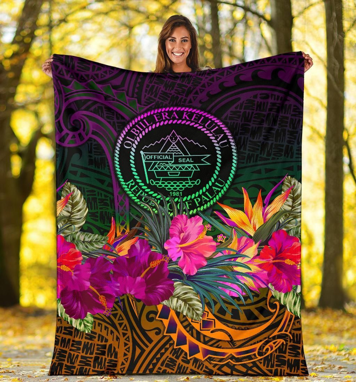 Palau Premium Blanket - Summer Hibiscus 5