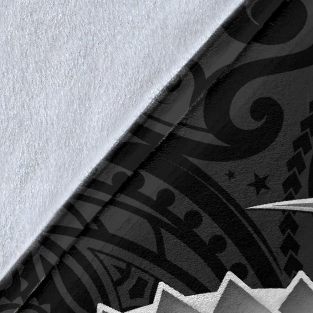 Fiji Premium Blanket- Fiji Seal  Polynesian Patterns Plumeria  (Black) 8