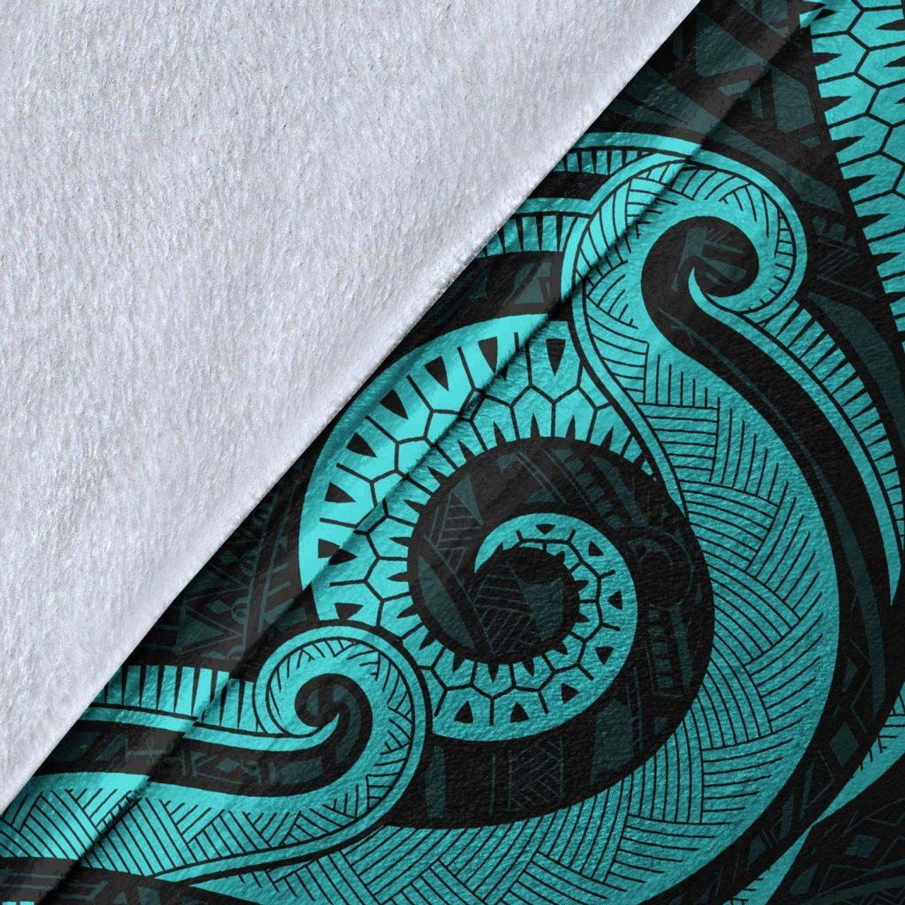 Marshall Islands Premium Blanket - Turquoise Tentacle Turtle Crest 8