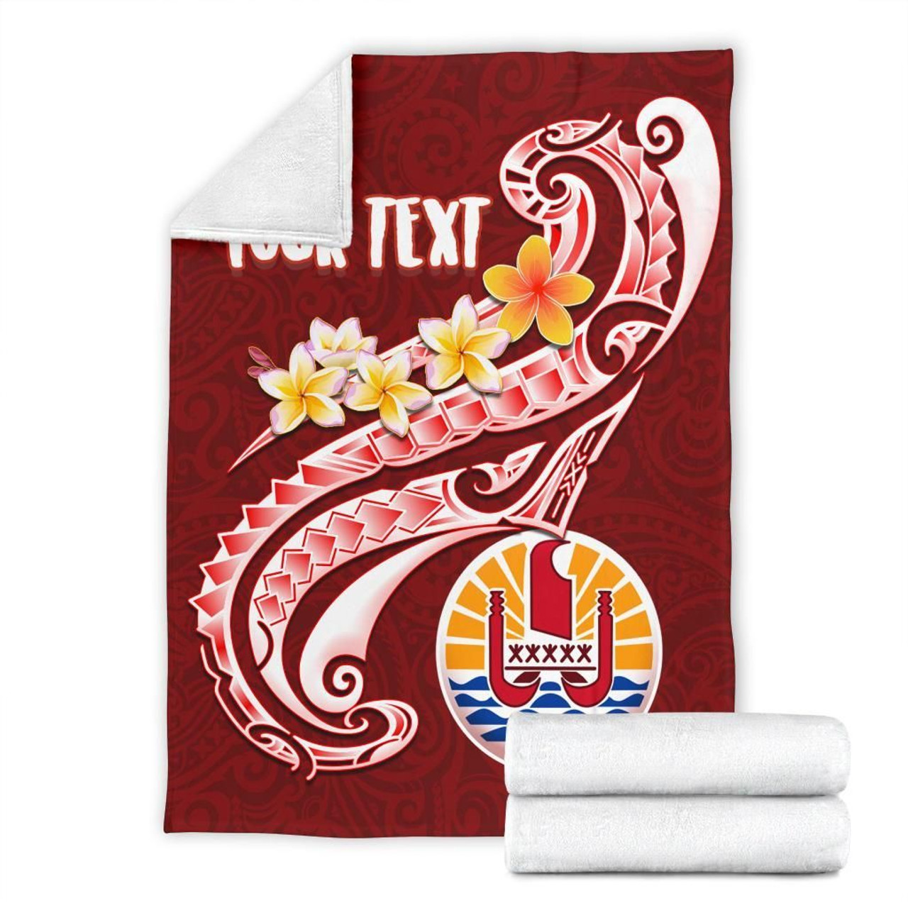 Tahiti Personalised Premium Blanket - Tahiti Seal Polynesian Patterns Plumeria 7