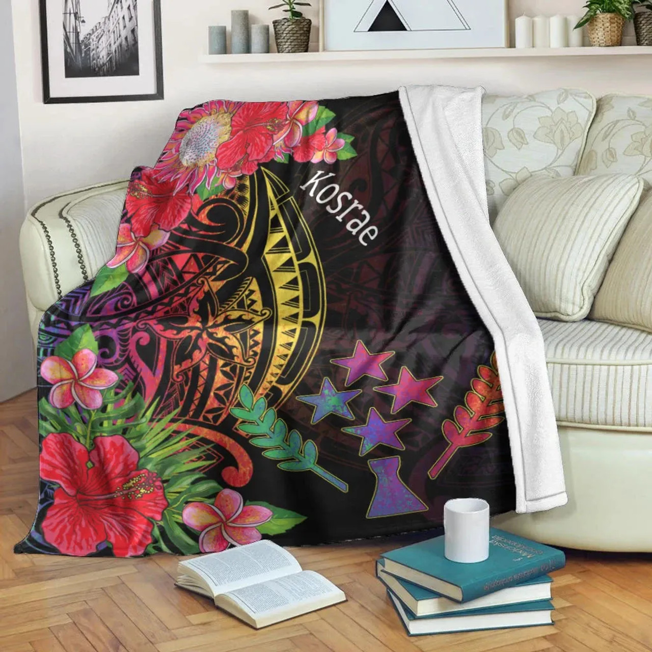 Kosrae State Premium Blanket - Tropical Hippie Style 1