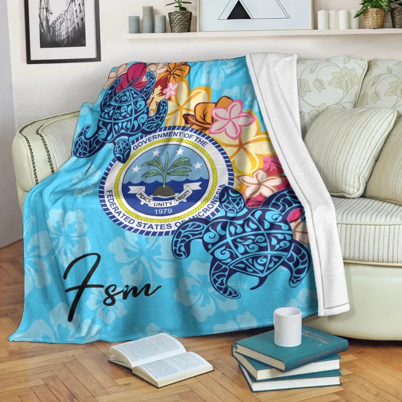Federated States of Micronesia Premium Blanket - Tropical Style 1