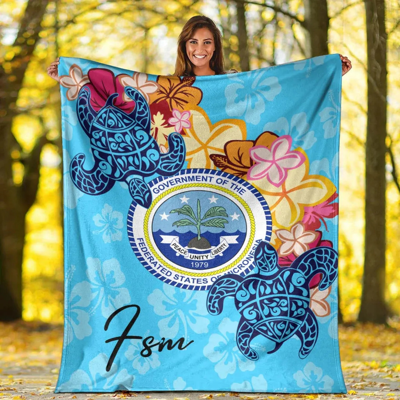 Federated States of Micronesia Premium Blanket - Tropical Style 2