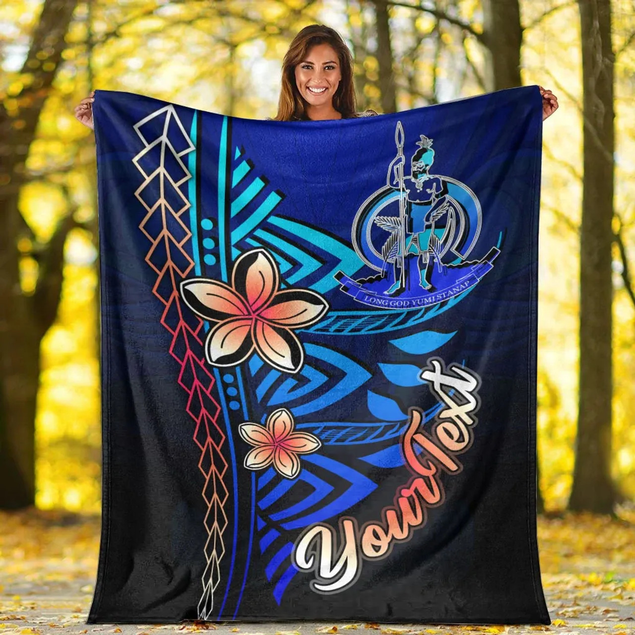 Vanuatu Custom Personalised Premium Blanket - Vintage Tribal Mountain 7