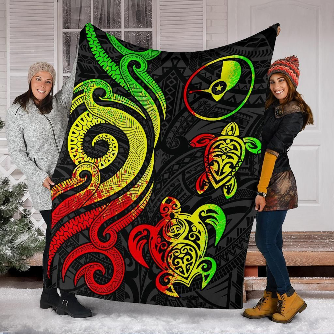 Yap Micronesian Premium Blanket - Reggae Tentacle Turtle 6