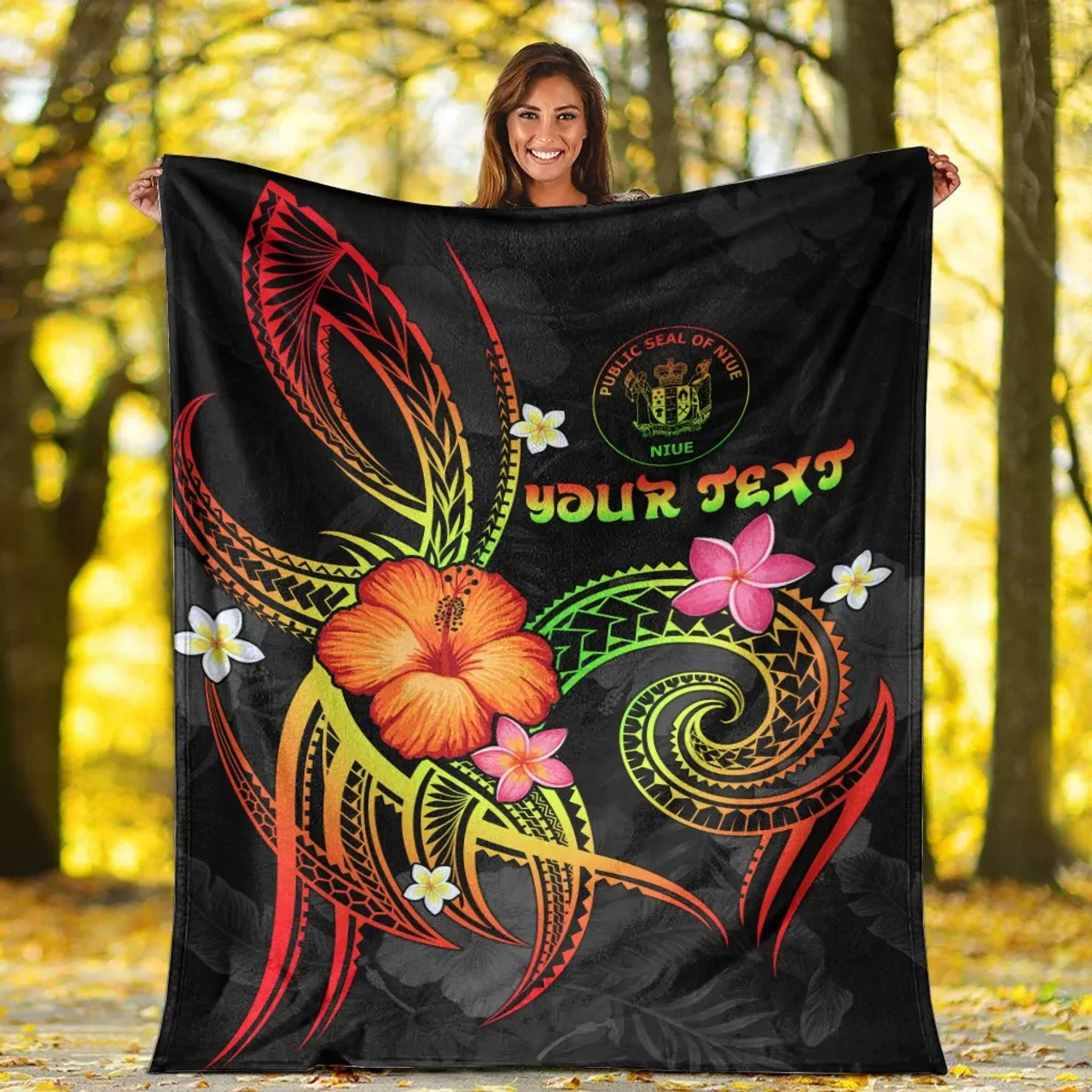 Niue Polynesian Personalised Premium Blanket - Legend of Niue (Reggae) 3