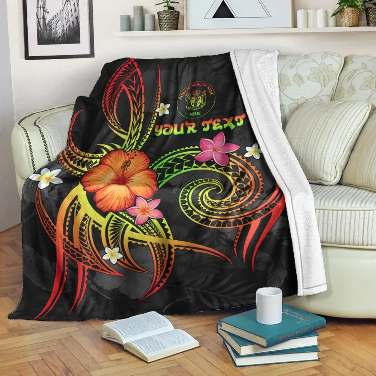 Niue Polynesian Personalised Premium Blanket - Legend of Niue (Reggae) 6