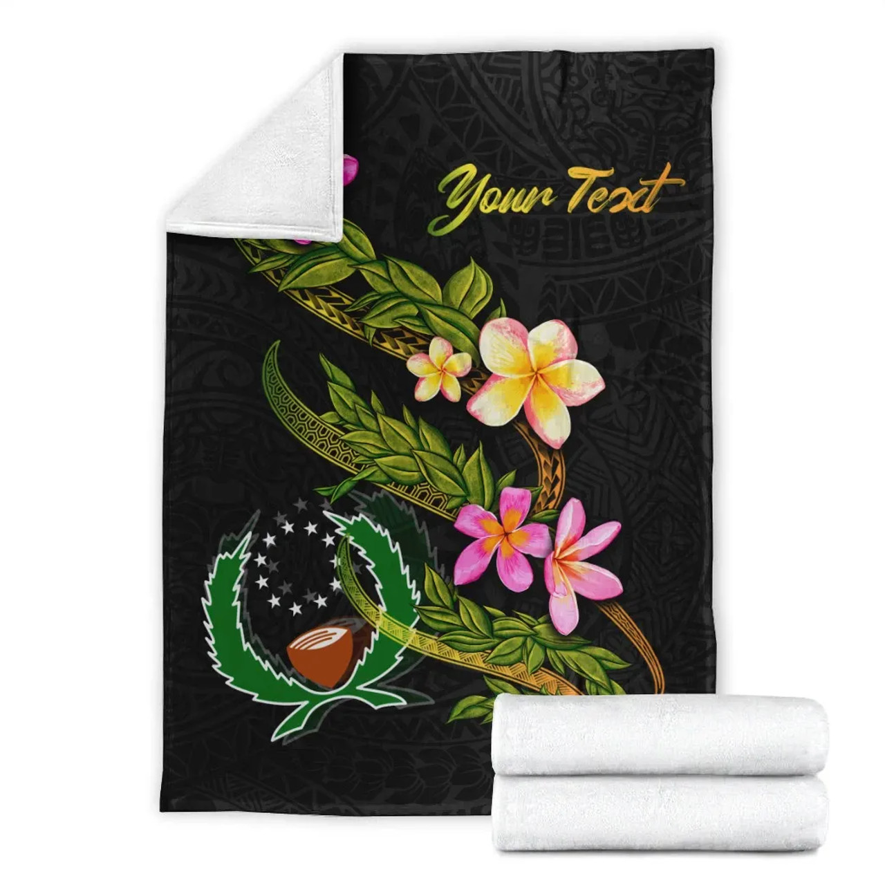 Pohnpei Polynesian Custom Personalised Blanket - Plumeria Tribal 7