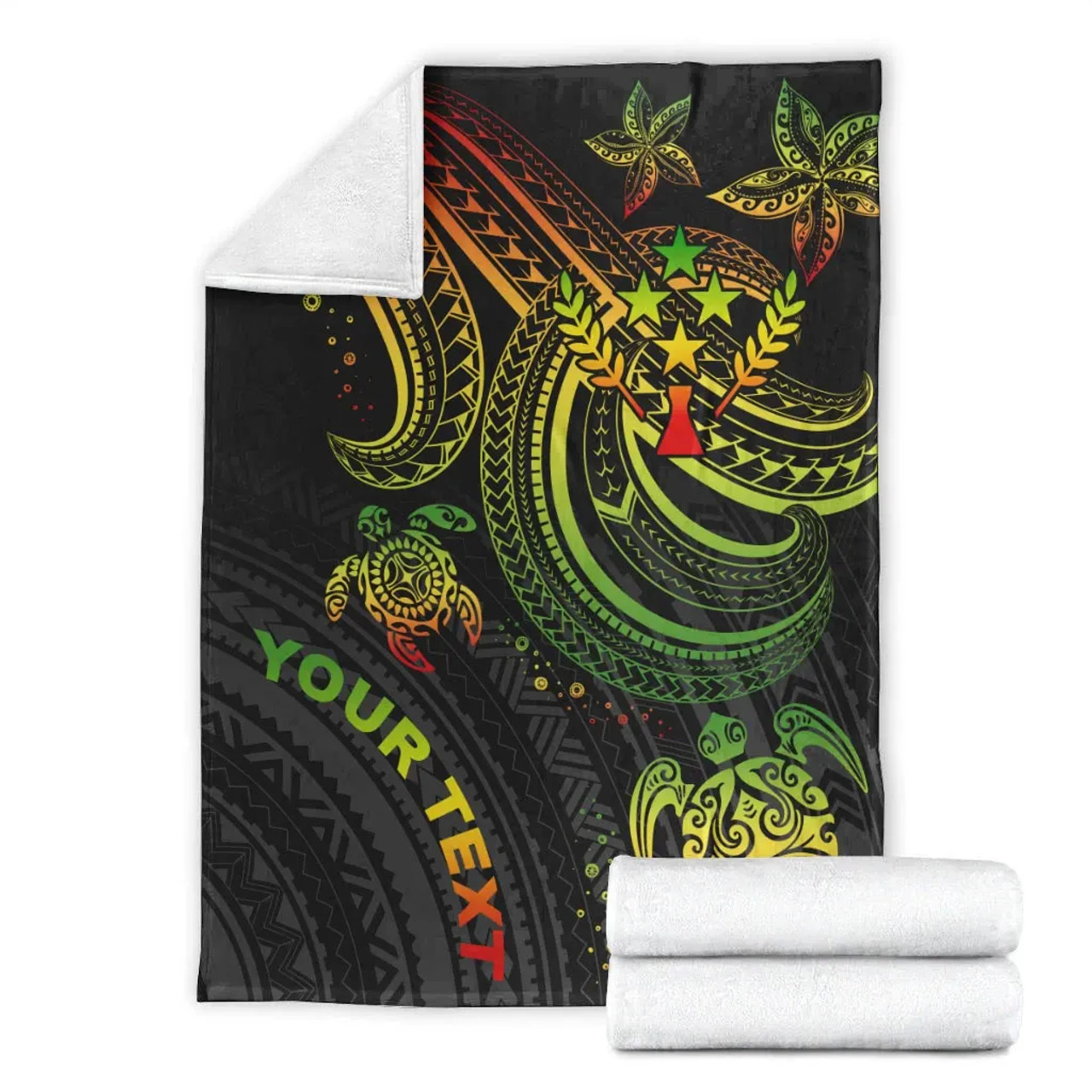 Kosrae Custom Personalised Premium Blanket- Reggae Turtle 7