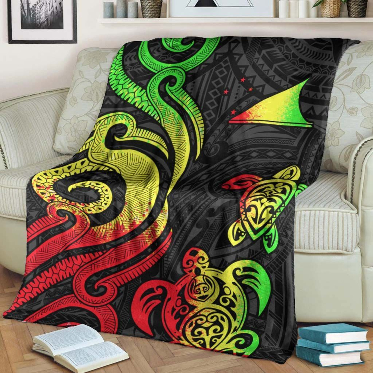 Tokelau Premium Blanket - Reggae Tentacle Turtle 2
