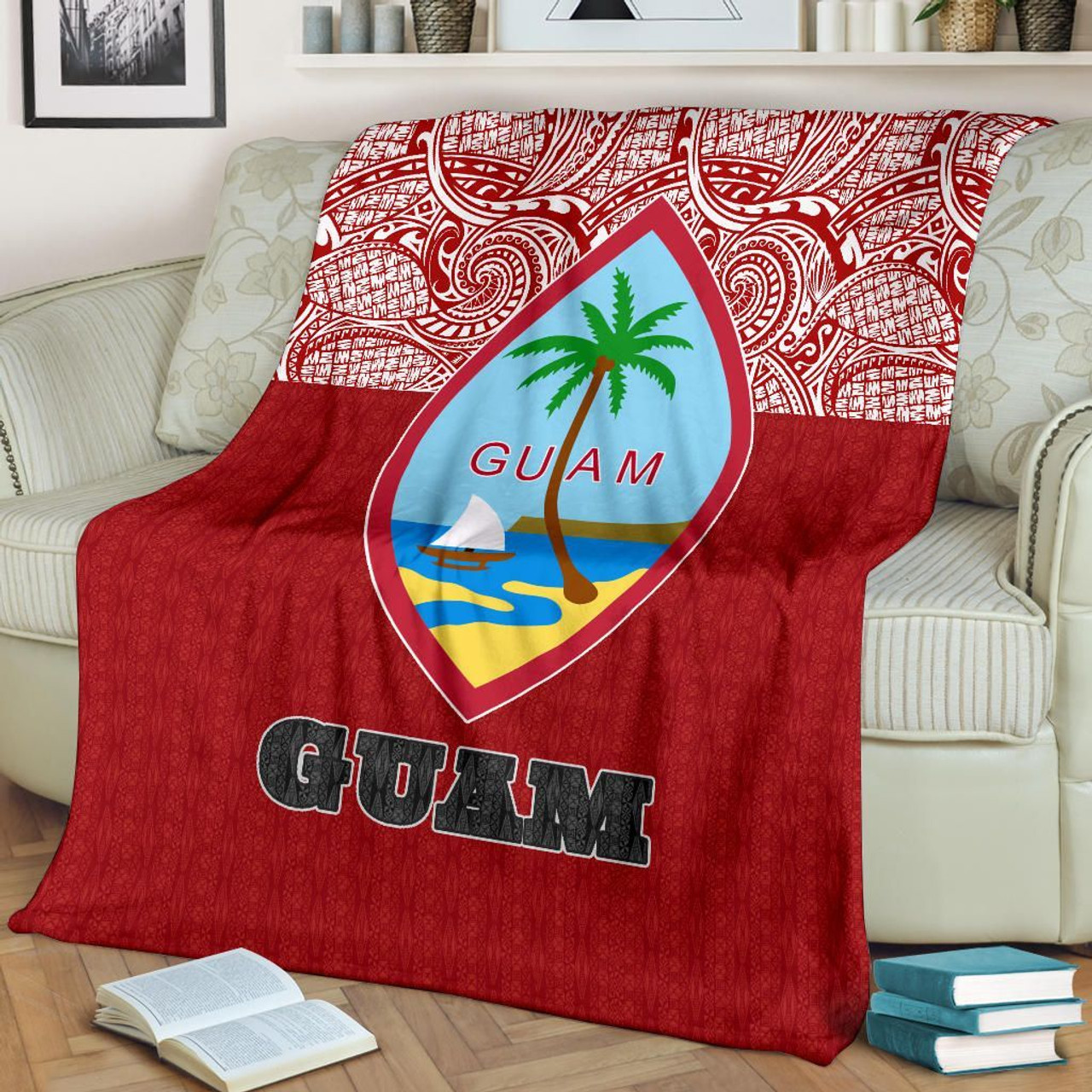 Guam Premium Blanket - Red Style 2