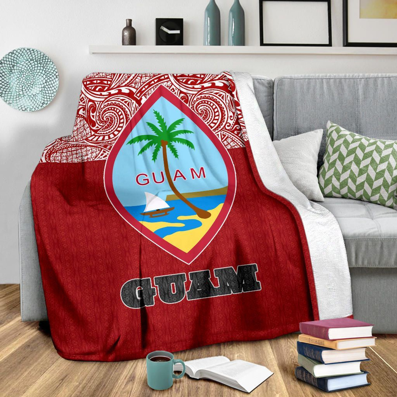 Guam Premium Blanket - Red Style 3