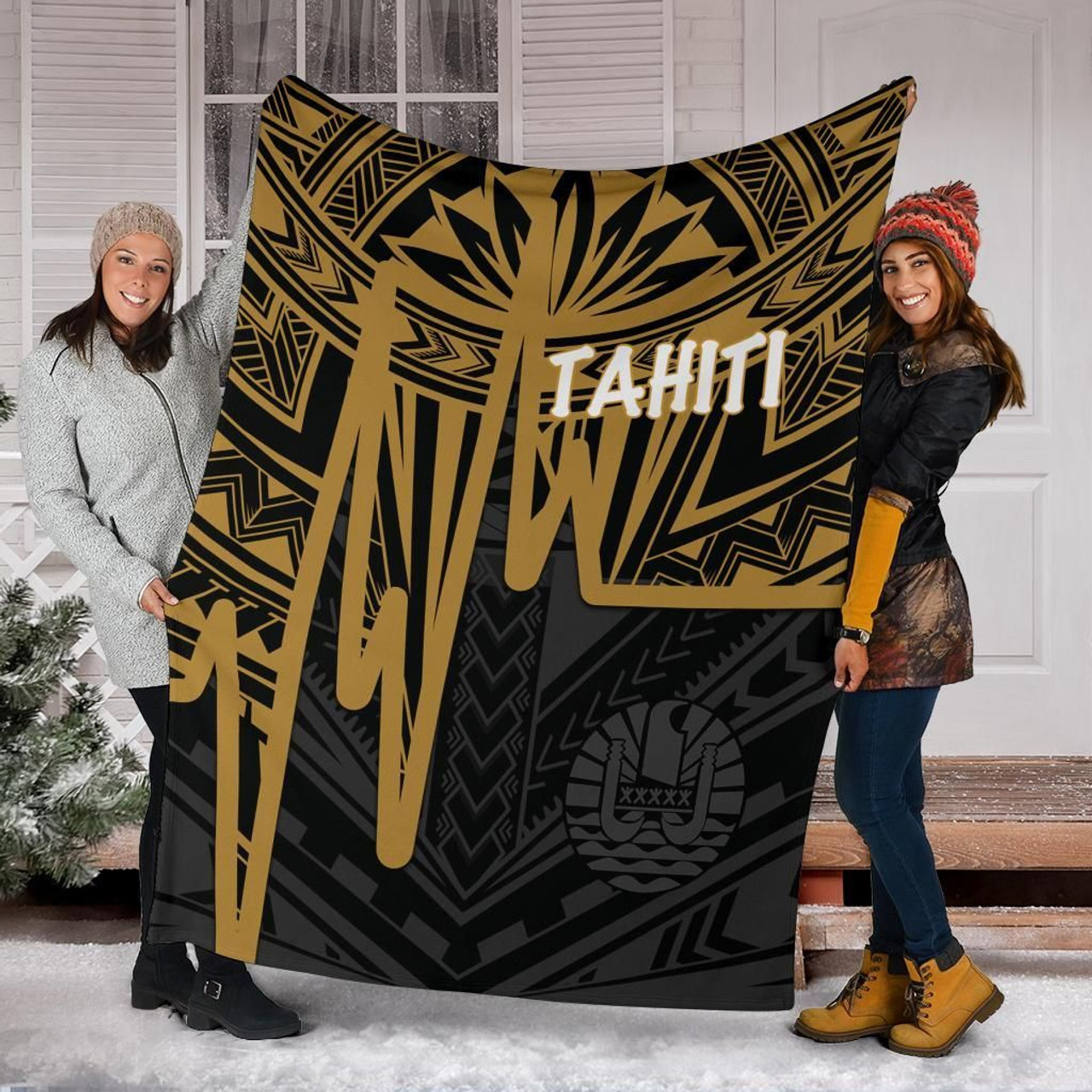 Tahiti Premium Blanket - Tahiti Seal In Heartbeat Patterns Style (Gold) 6