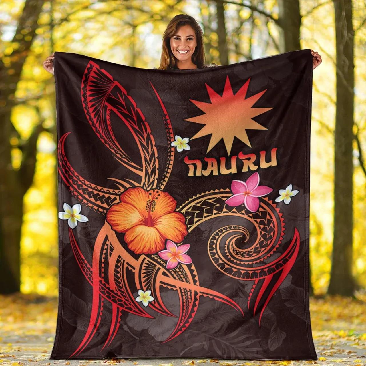 Nauru Polynesian Premium Blanket - Legend of Nauru (Red) 3