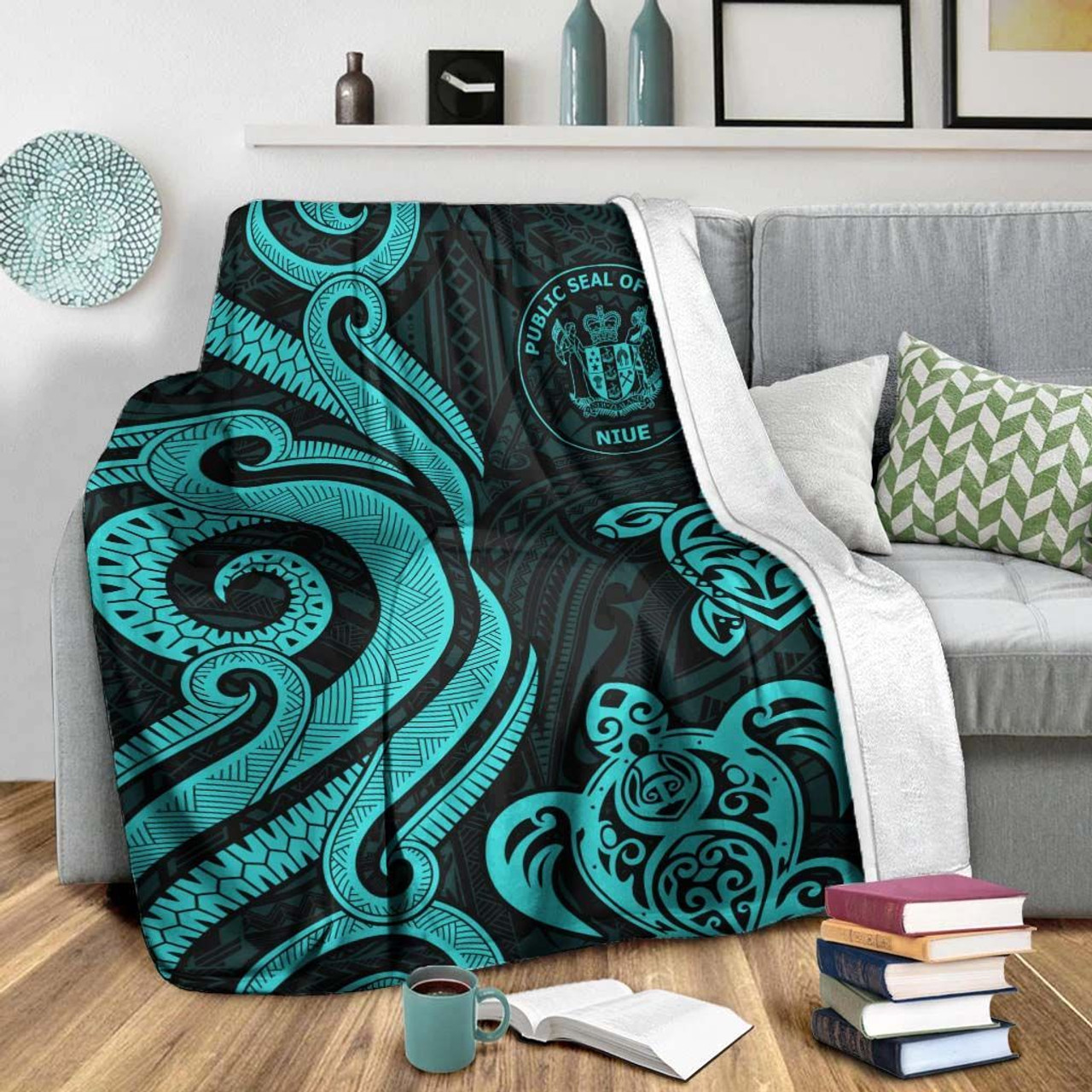 Niue Premium Blanket - Turquoise Tentacle Turtle 4