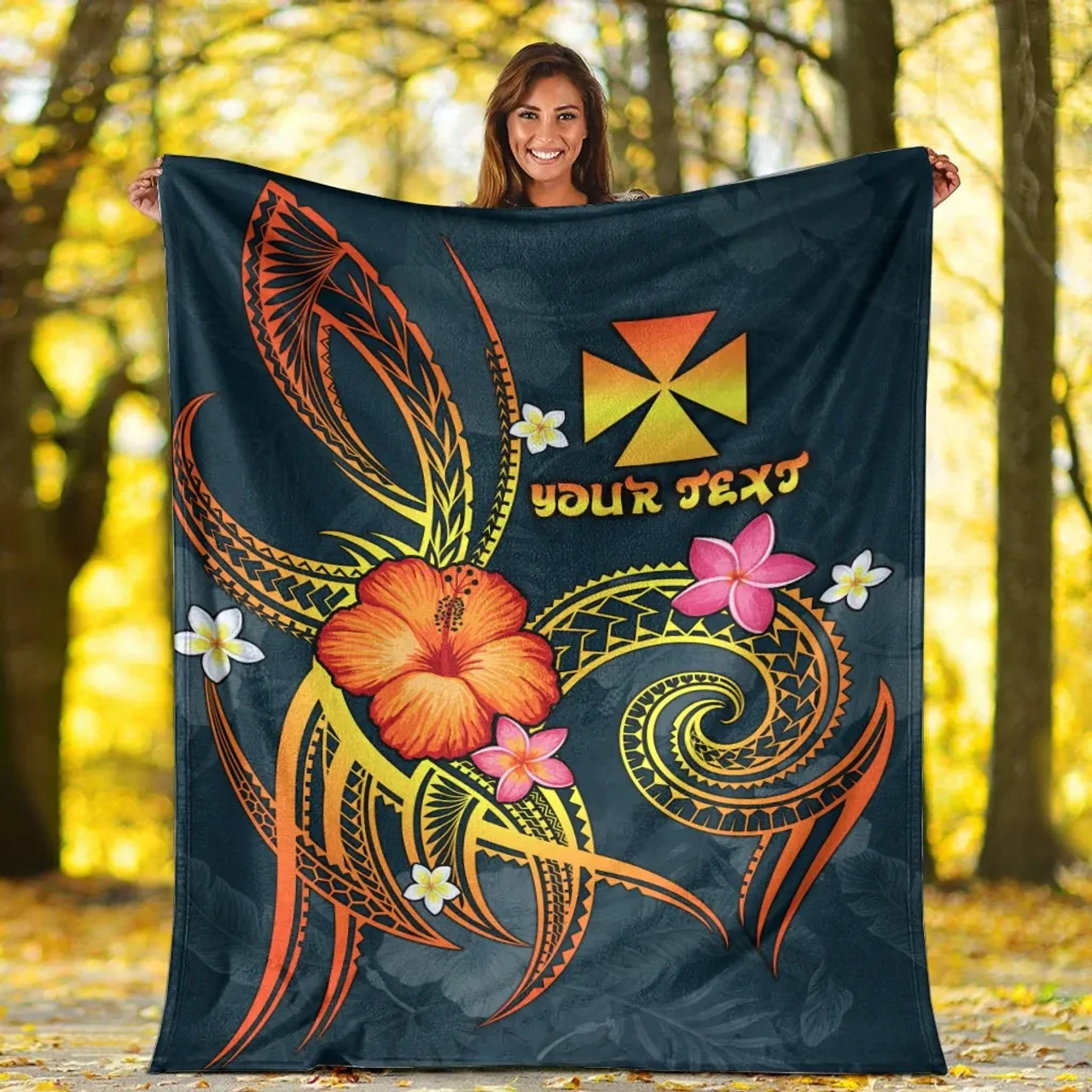 Wallis and Futuna Polynesian Personalised Premium Blanket - Legend of Wallis and Futuna (Blue) 4
