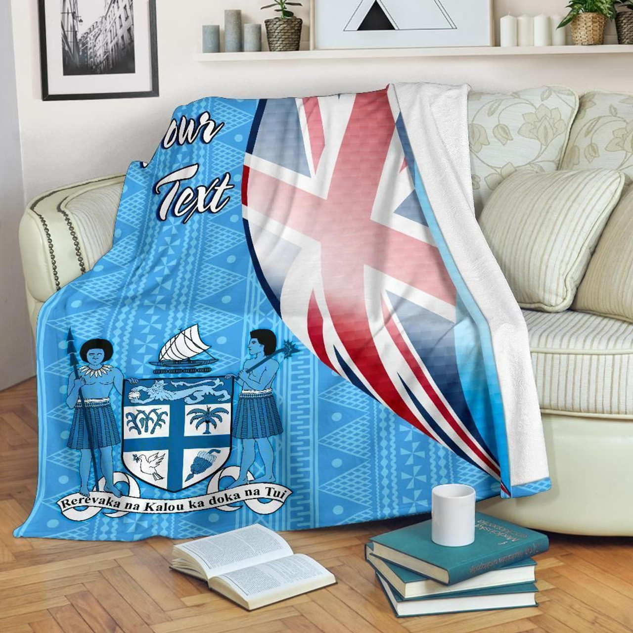 Fiji Custom Personalised Premium Blanket - Fiji Flag 1
