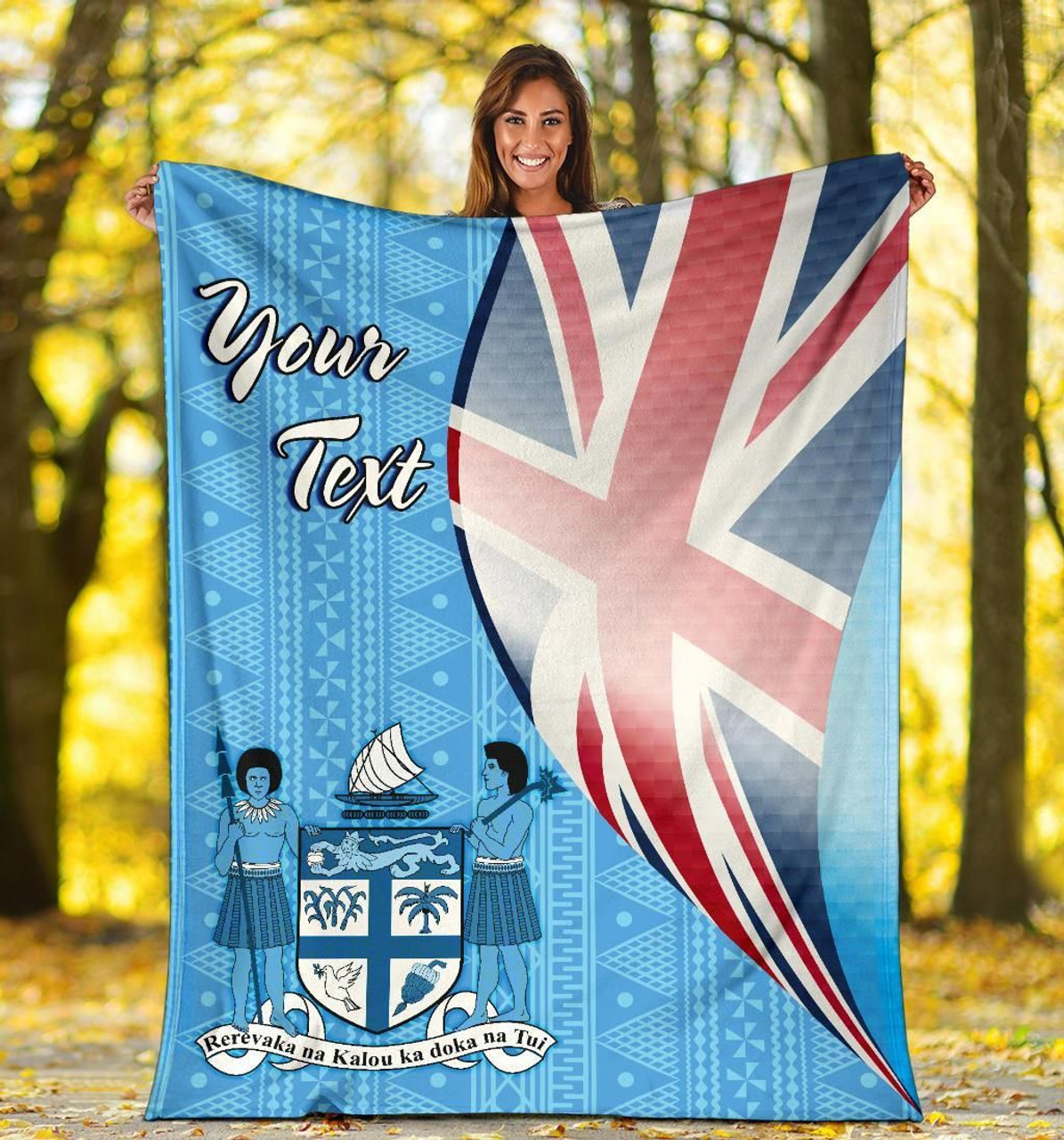 Fiji Custom Personalised Premium Blanket - Fiji Flag 5