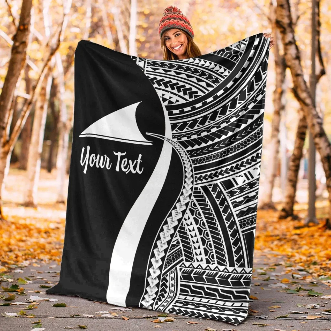Tokelau Custom Personalised Premium Blanket - White Polynesian Tentacle Tribal Pattern 5