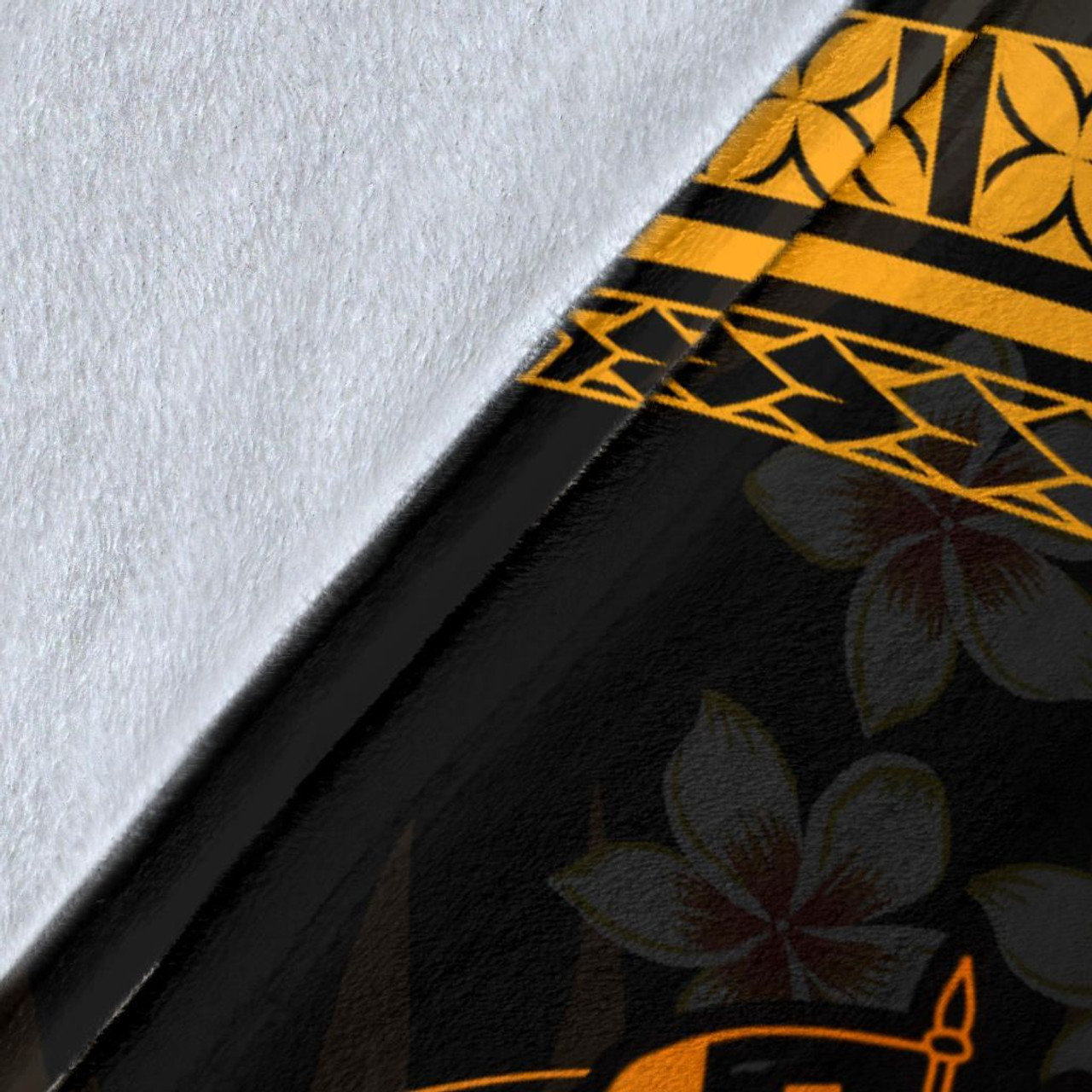Tonga Polynesian Premium Blanket - Gold Plumeria 7