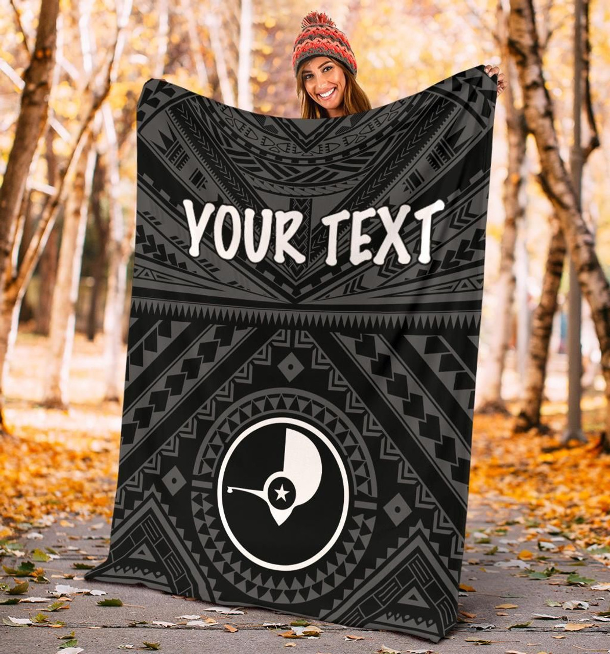 Yap Personalised Premium Blanket   - Yap Seal With Polynesian Tattoo Style 4