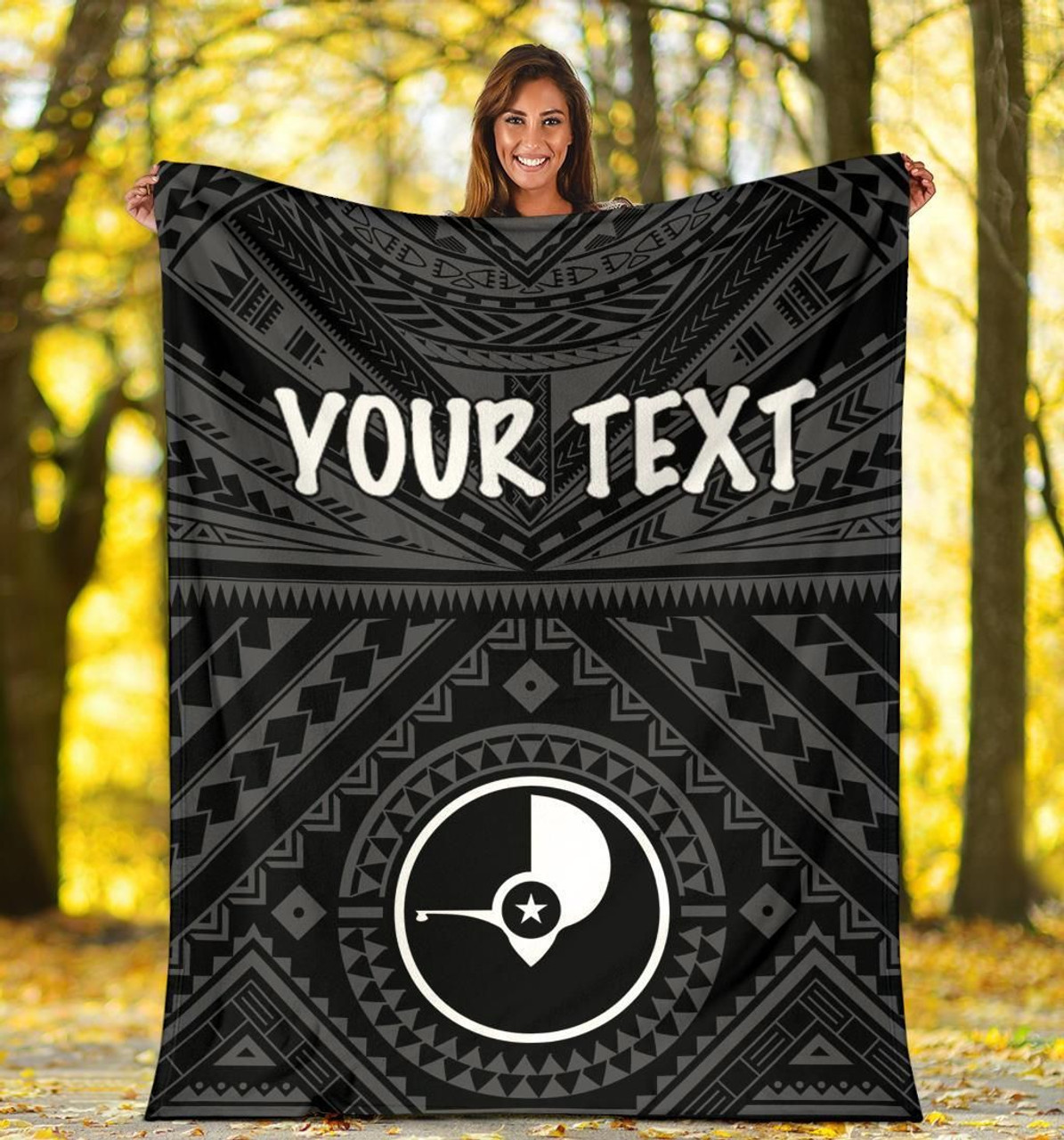 Yap Personalised Premium Blanket   - Yap Seal With Polynesian Tattoo Style 5