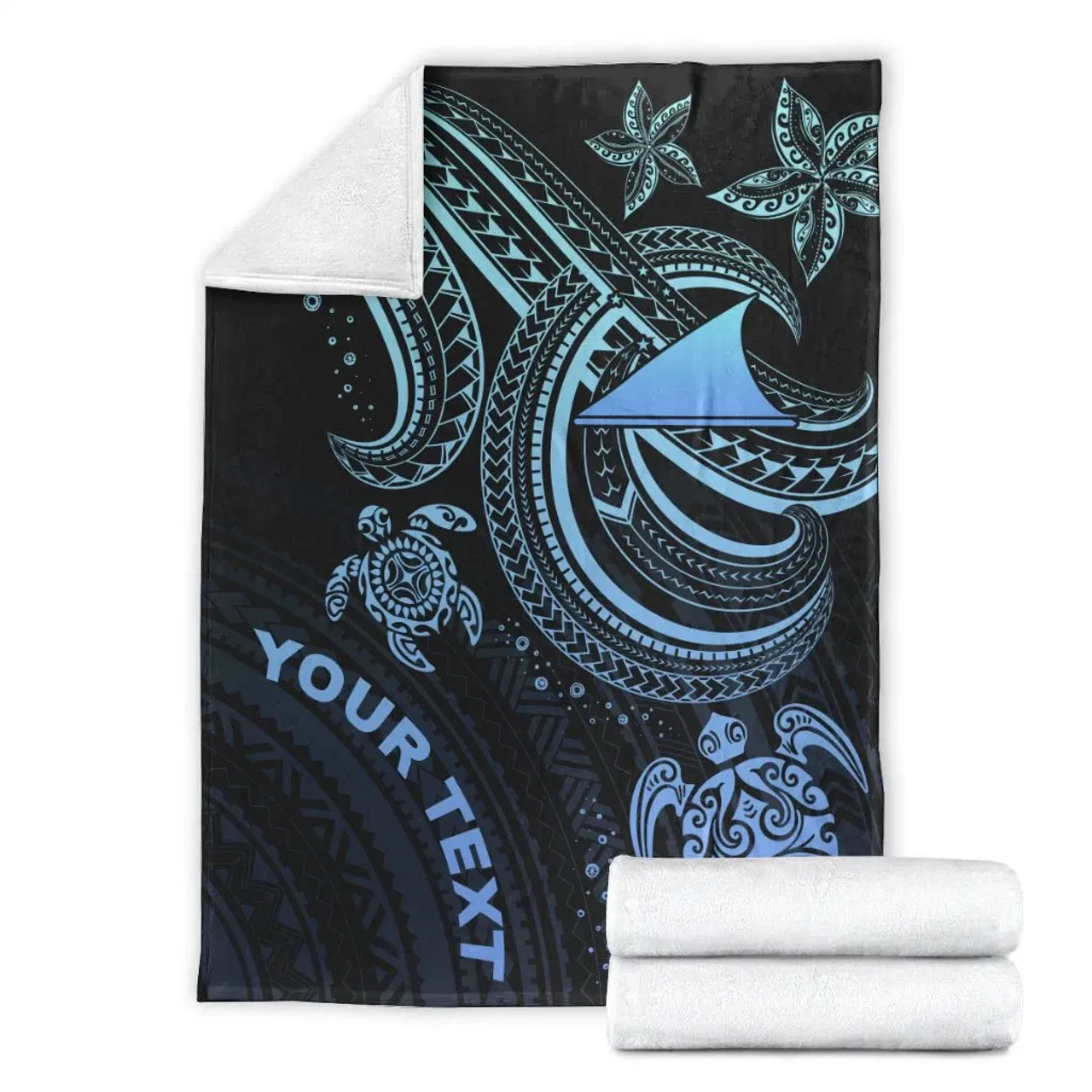 Tokelau Custom Personalised Premium Blanket- Blue Turtle 7