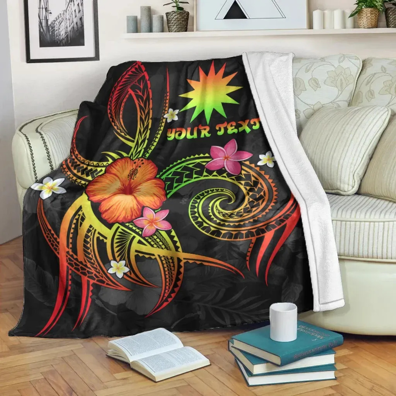 Nauru Polynesian Personalised Premium Blanket - Legend of Nauru (Reggae) 1