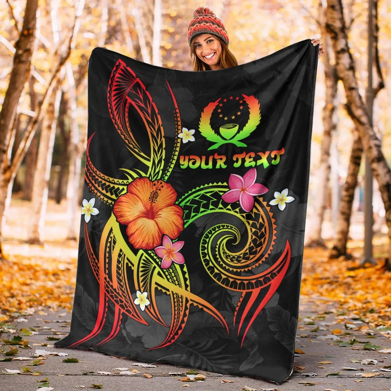 Pohnpei Polynesian Personalised Premium Blanket - Legend of Pohnpei (Reggae) 5