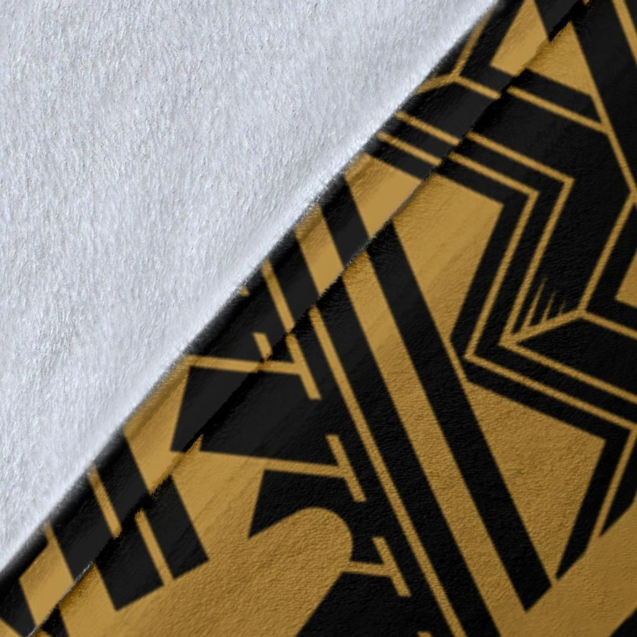 Kosrae Personalised Premium Blanket - Kosrae Seal In Heartbeat Patterns Style (Gold) 8