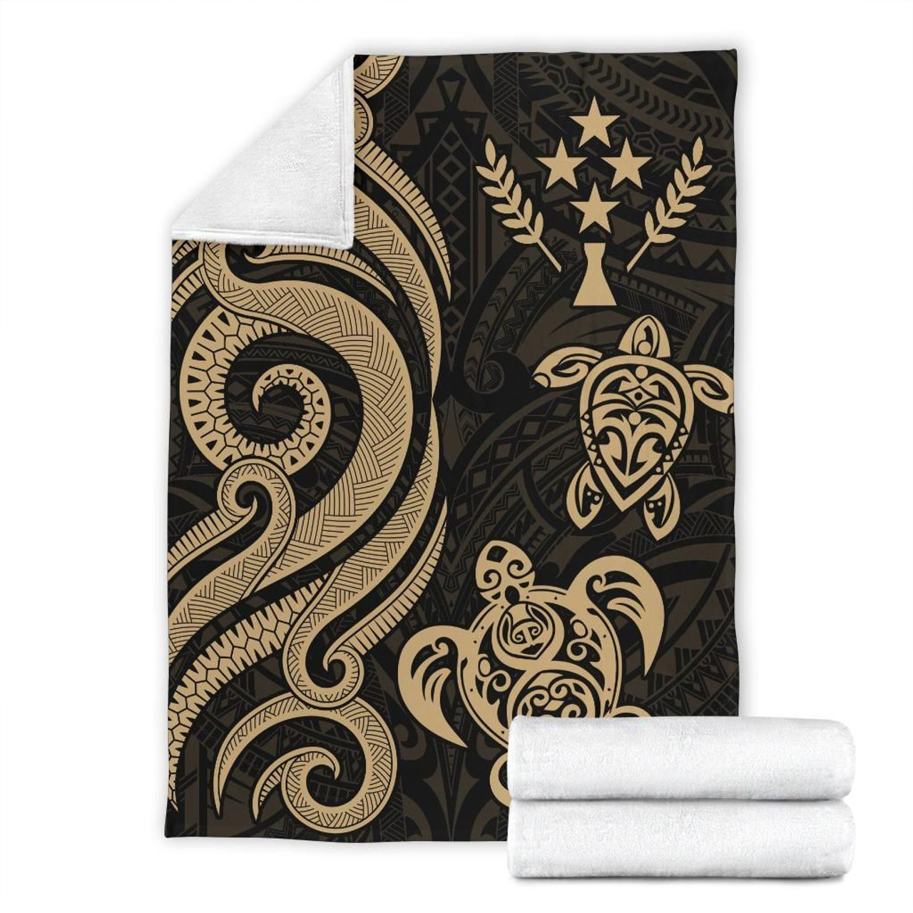 Kosrae Micronesian Premium Blanket - Gold Tentacle Turtle 7