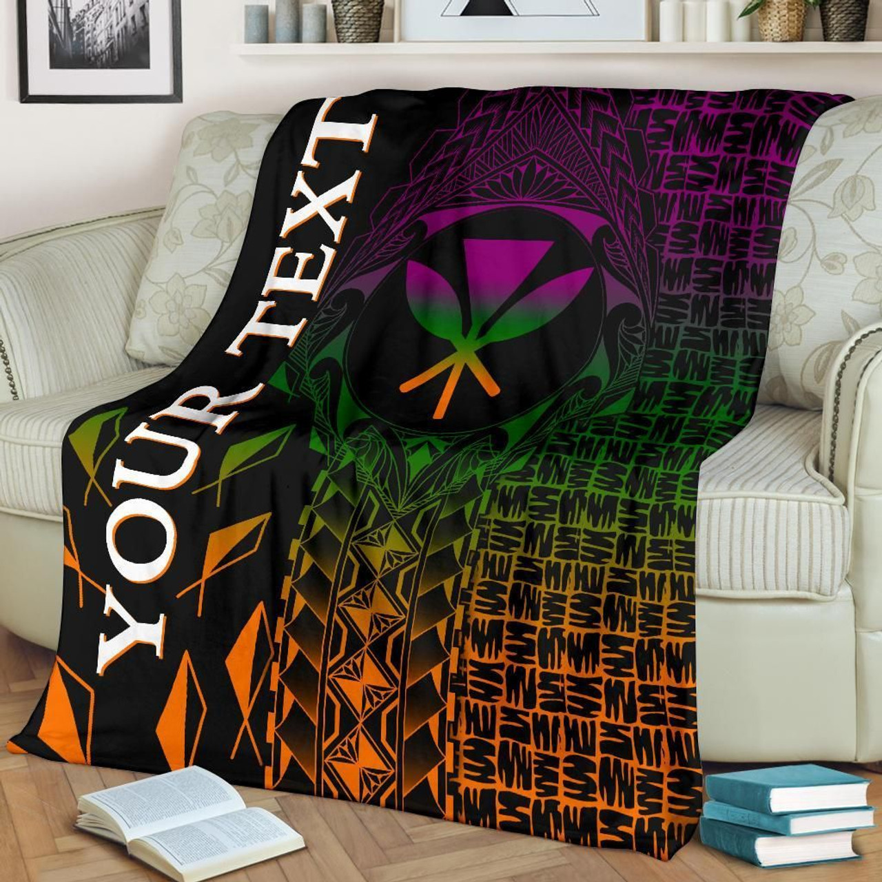 Hawaii Custom Personalised Premium Blanket - Kanaka Maoli Rocket Style 1