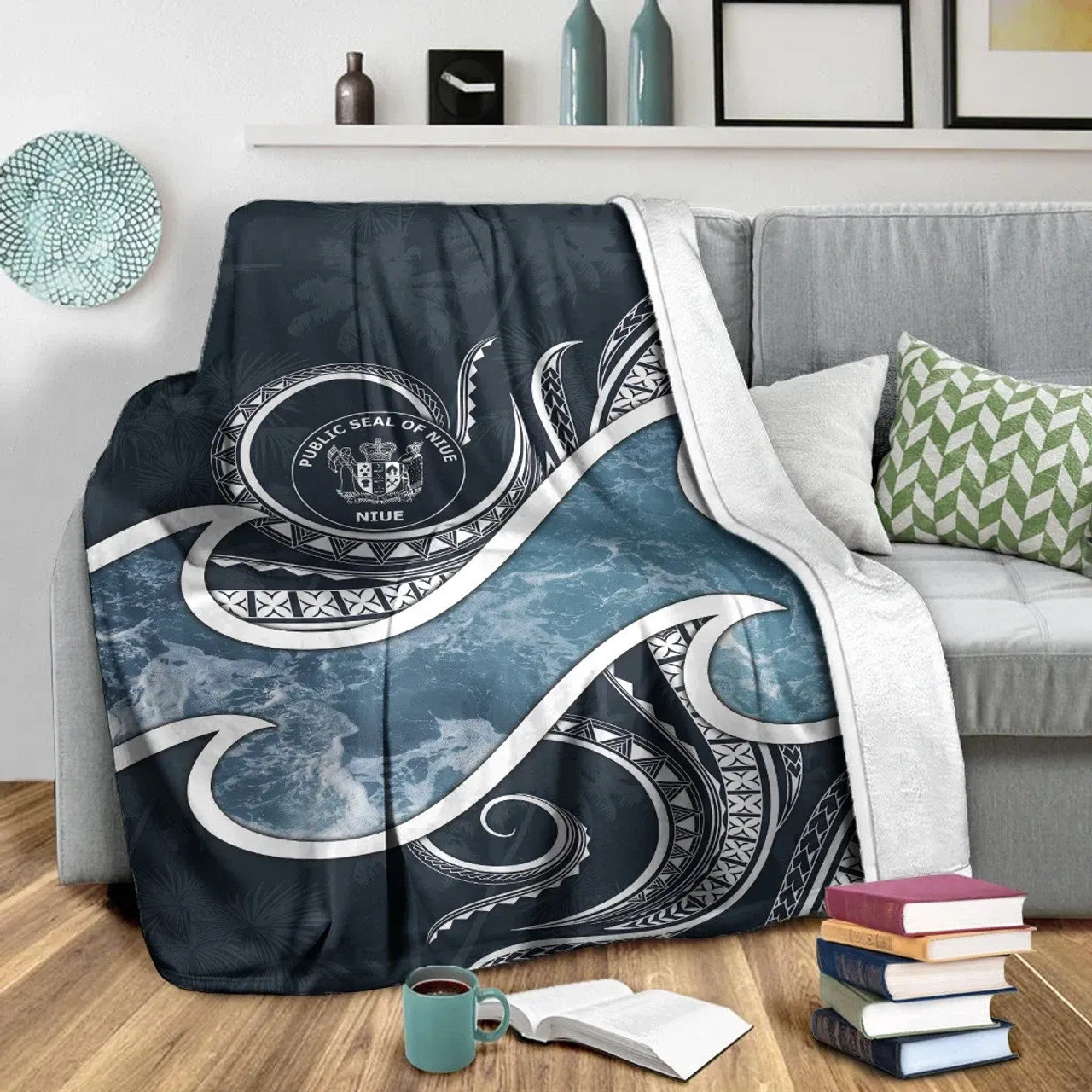 Niue Polynesian Premium Blanket - Ocean Style 2