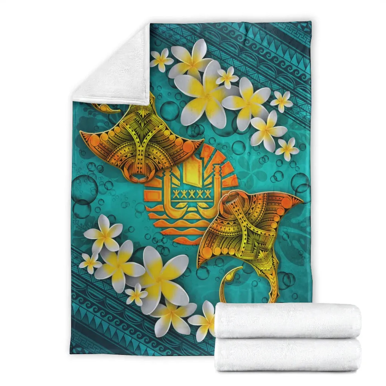 Tahiti Polynesian Blanket - Manta Ray Ocean 7