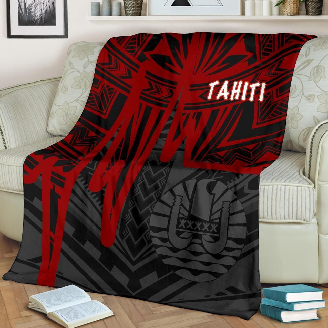 Tahiti Premium Blanket - Tahiti Seal In Heartbeat Patterns Style (Red) 1