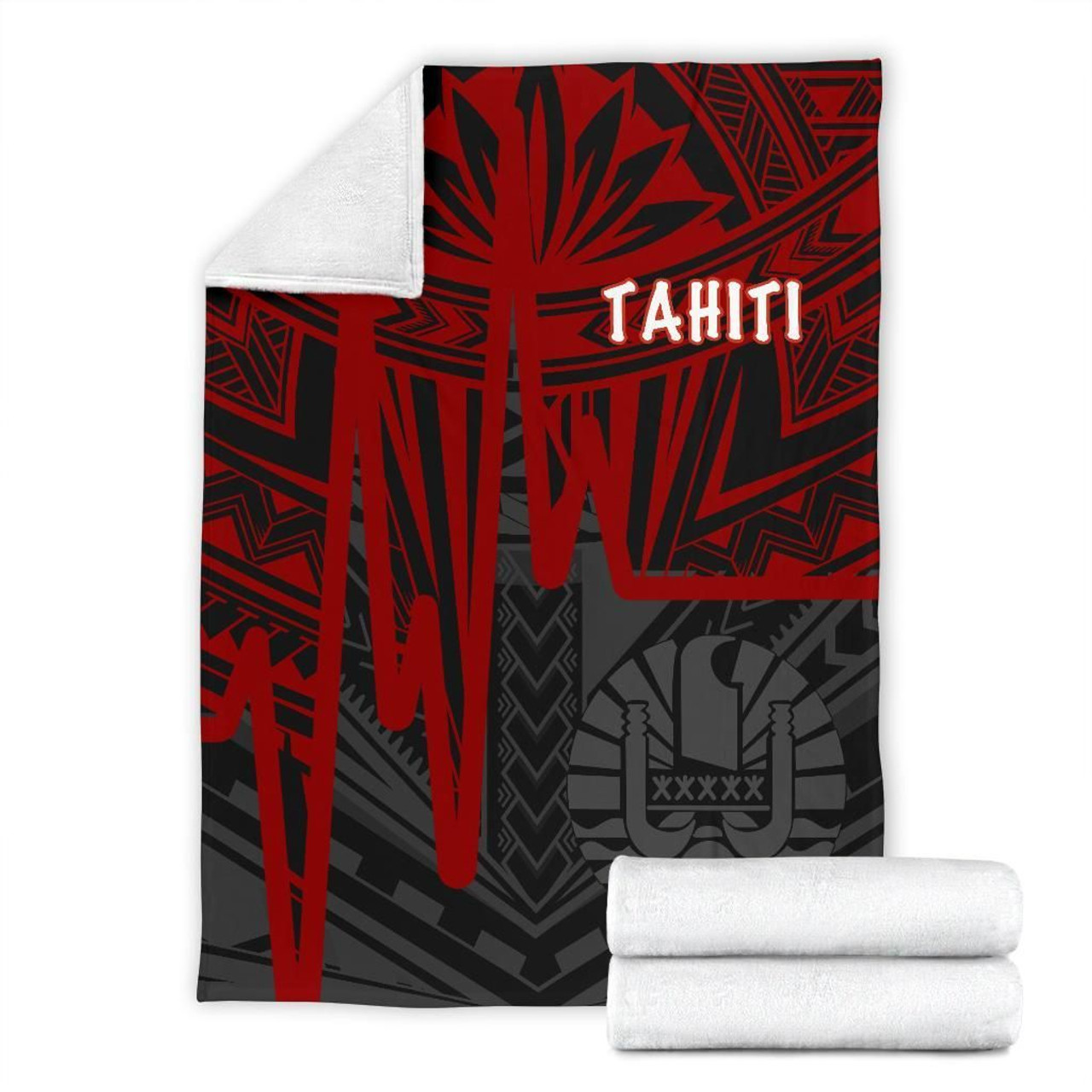 Tahiti Premium Blanket - Tahiti Seal In Heartbeat Patterns Style (Red) 7