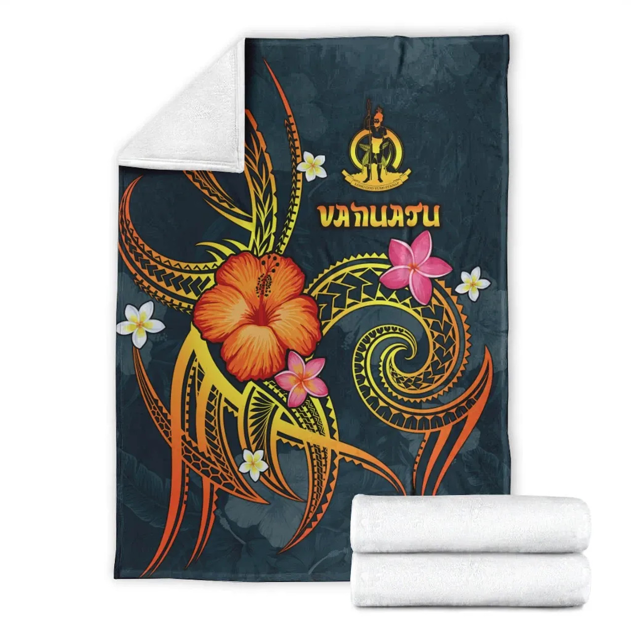 Vanuatu Polynesian Premium Blanket - Legend of Vanuatu (Blue) 6