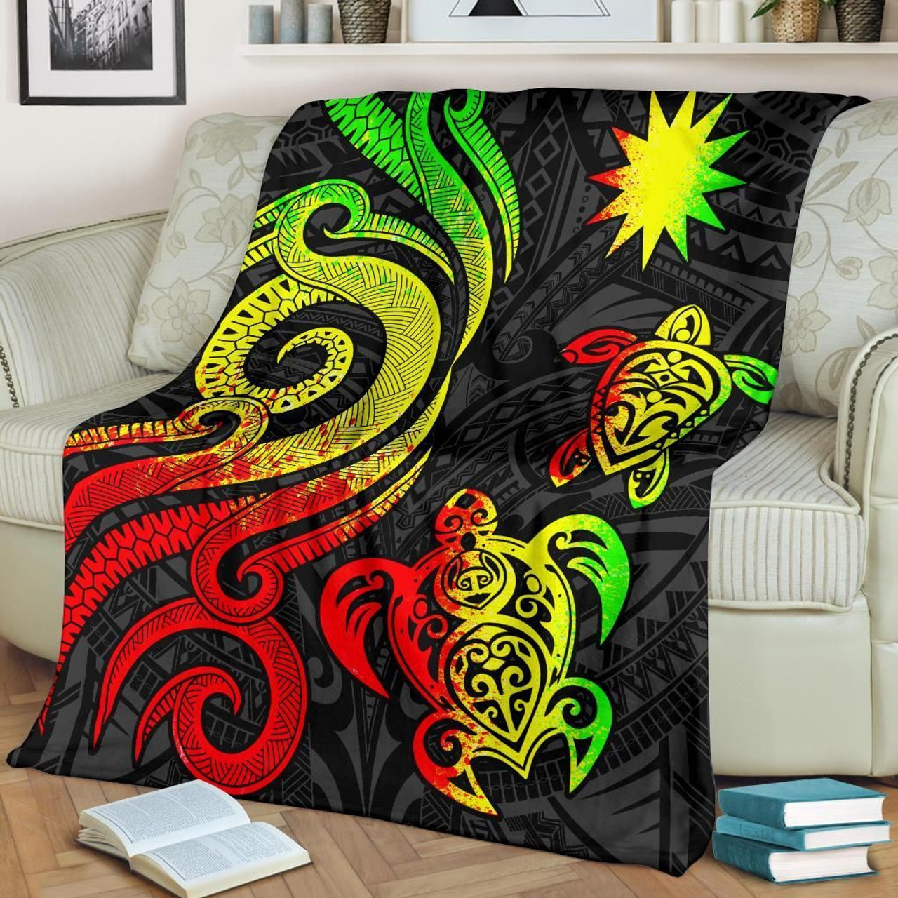 Nauru Premium Blanket - Reggae Tentacle Turtle 2