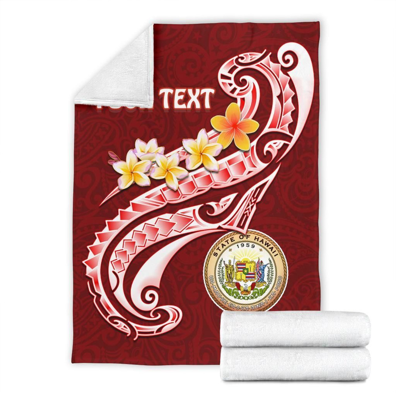 Hawaii Personalised  Premium Blanket - Hawaii Seal Polynesian Patterns Plumeria 7