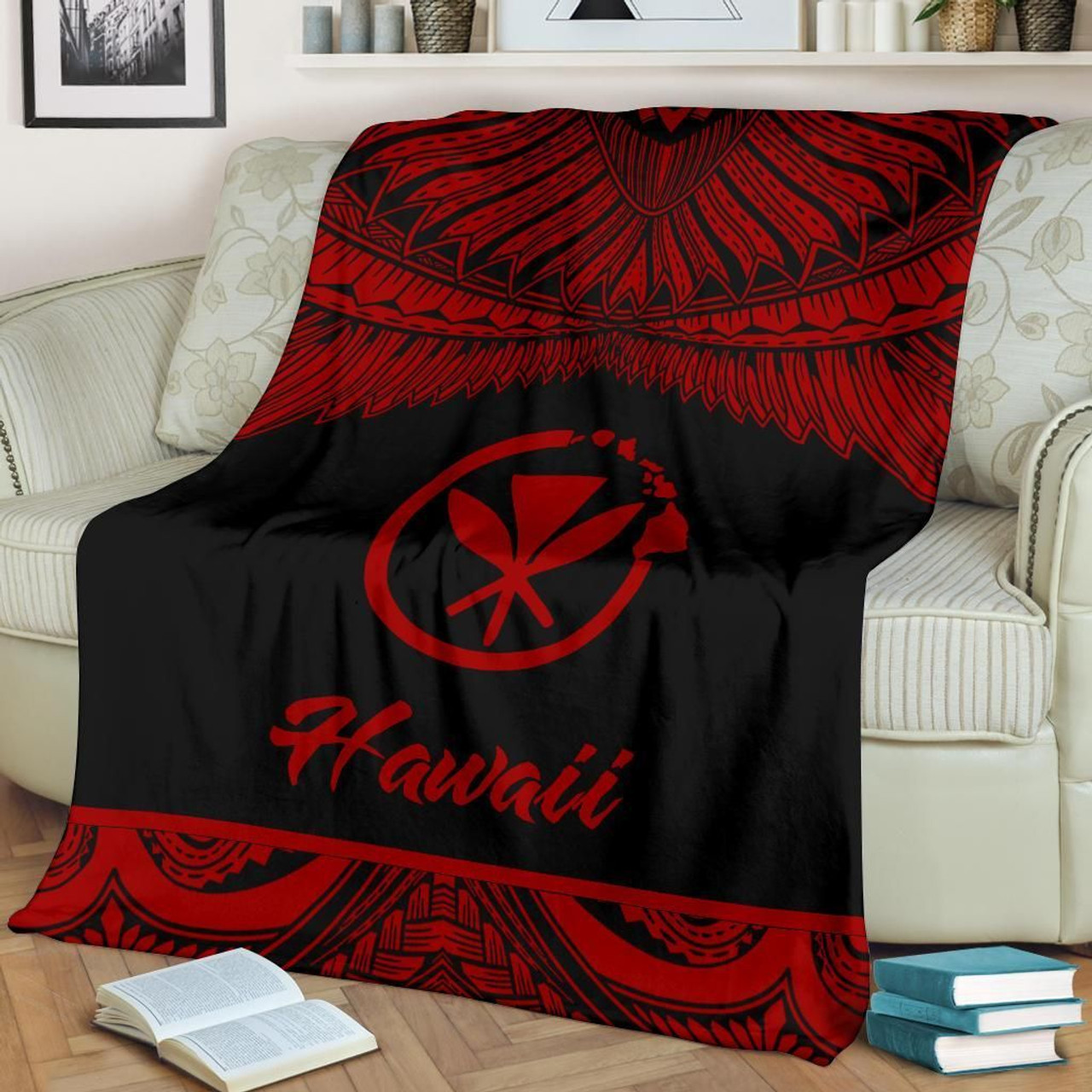 Hawaii Polynesian Premium Blanket - Hawaii Pride Red Version 2