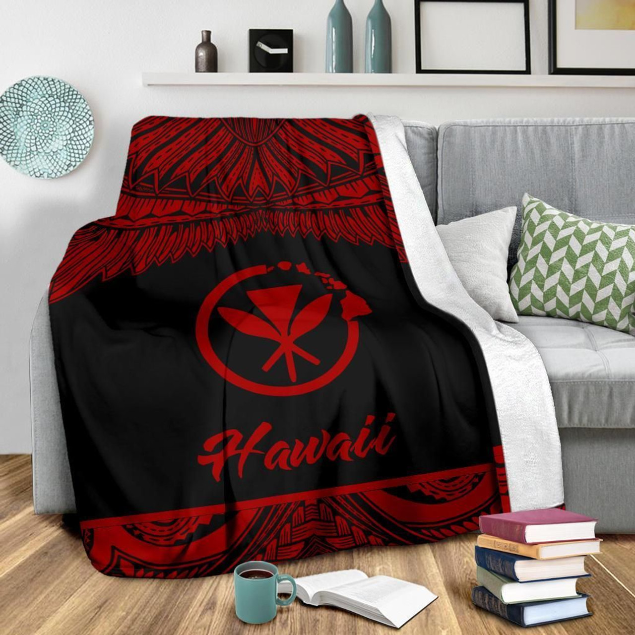 Hawaii Polynesian Premium Blanket - Hawaii Pride Red Version 3