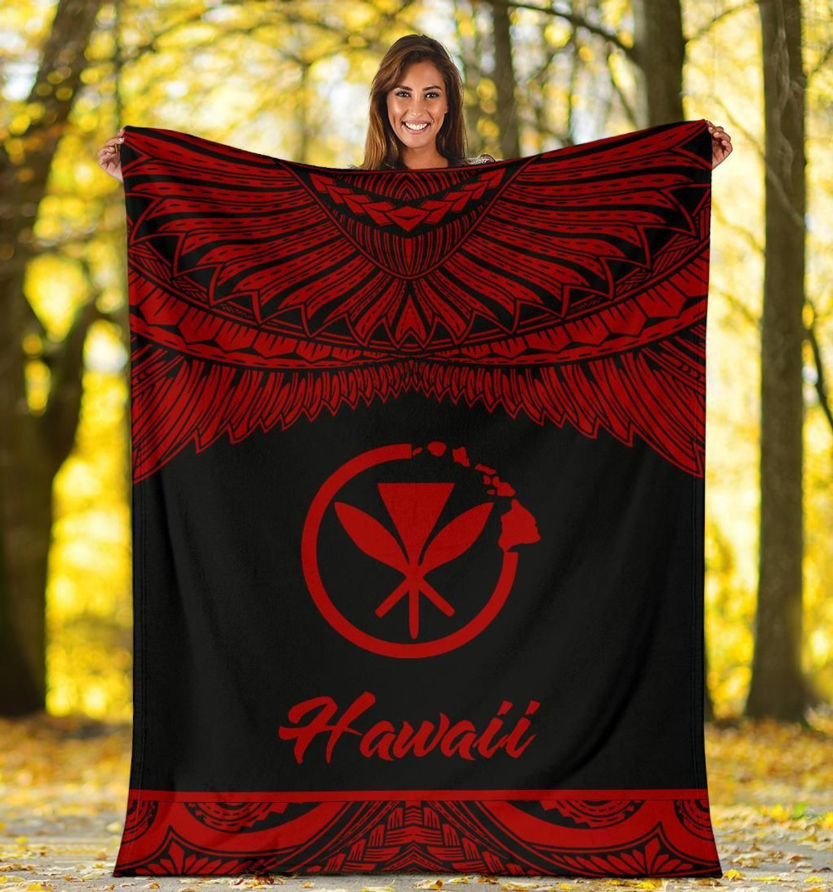 Hawaii Polynesian Premium Blanket - Hawaii Pride Red Version 5